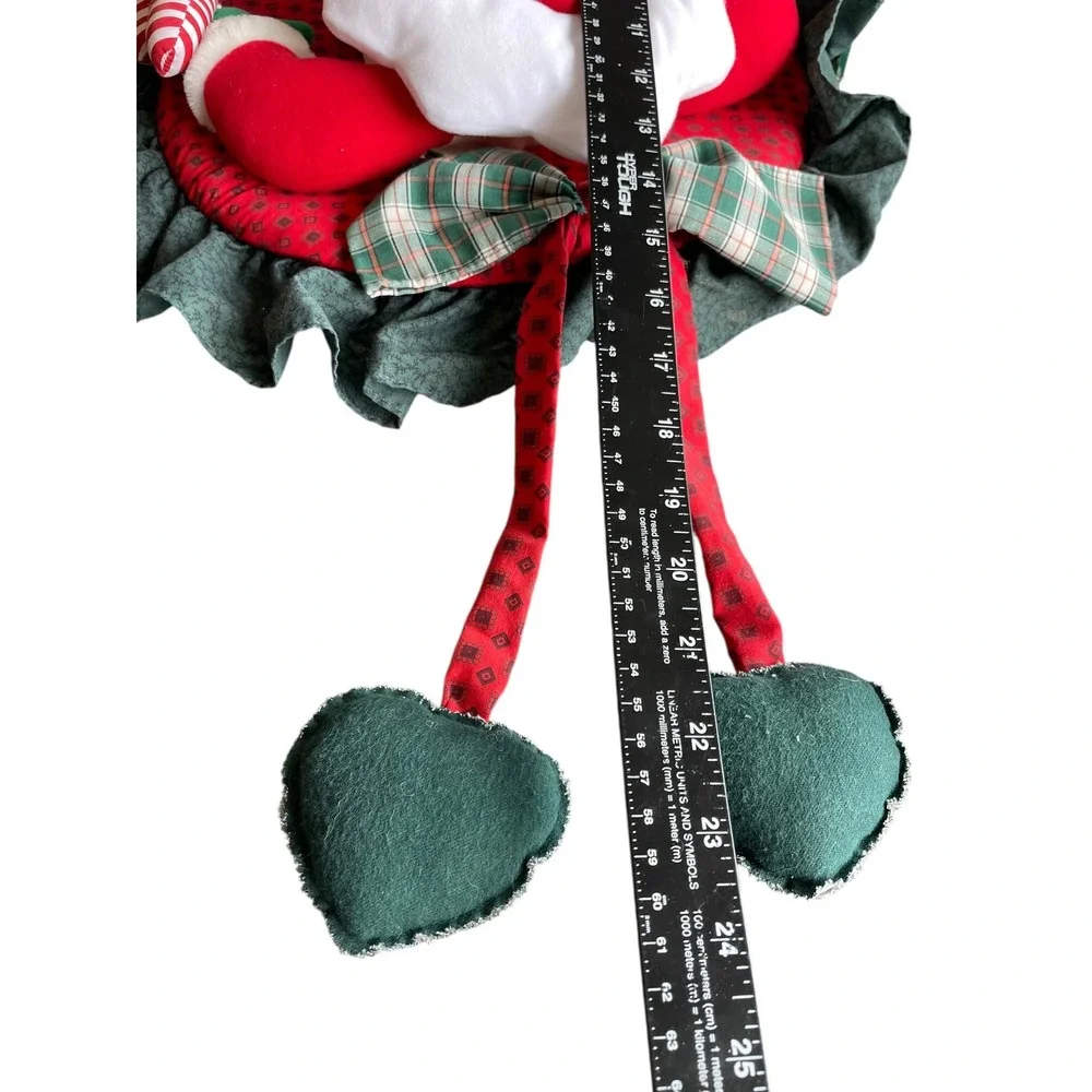 Vintage Christmas Santa Wreath Decoration Candy Cane Holiday Decor Light & Sound
